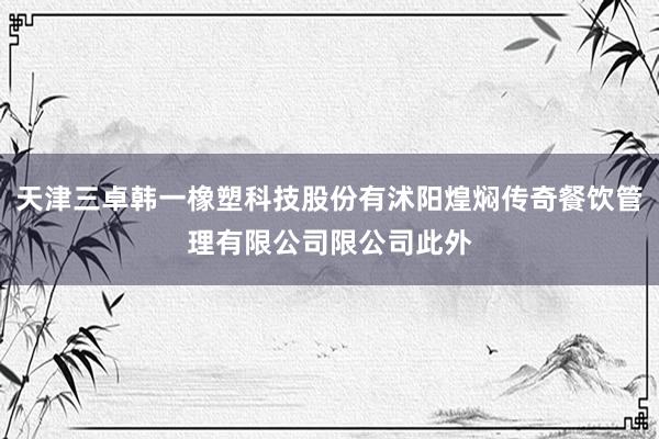天津三卓韩一橡塑科技股份有沭阳煌焖传奇餐饮管理有限公司限公司此外